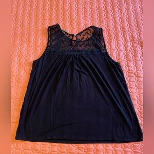 2X Loveappella Black Womens Top